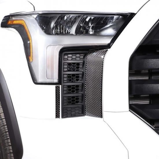 Real Carbon Fiber Headlight Lower Panel Trim Cover For Toyota Tundra +
