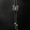Men's Cowboy Bolo Tie Vintage Western Accessory Metal Scorpion Animal Pendant Adjustable Leather Cord Necktie Necklace