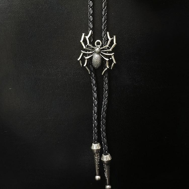 Men's Cowboy Bolo Tie Vintage Western Accessory Metal Scorpion Animal Pendant Adjustable Leather Cord Necktie Necklace