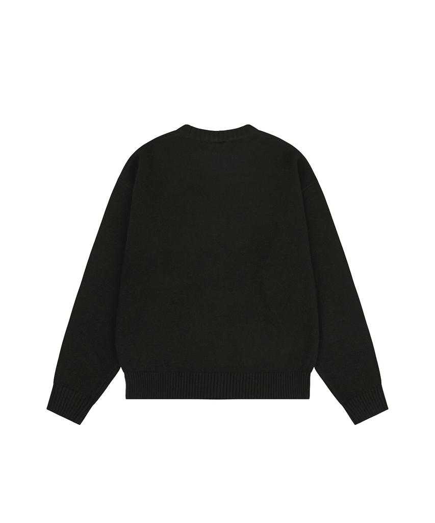 OHY Heart Handle Embroidered Knit - Black