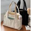 Large Capacity Canvas Tote Bag - College Style Shoulder Bag for Work, Shopping & Student Book Carry