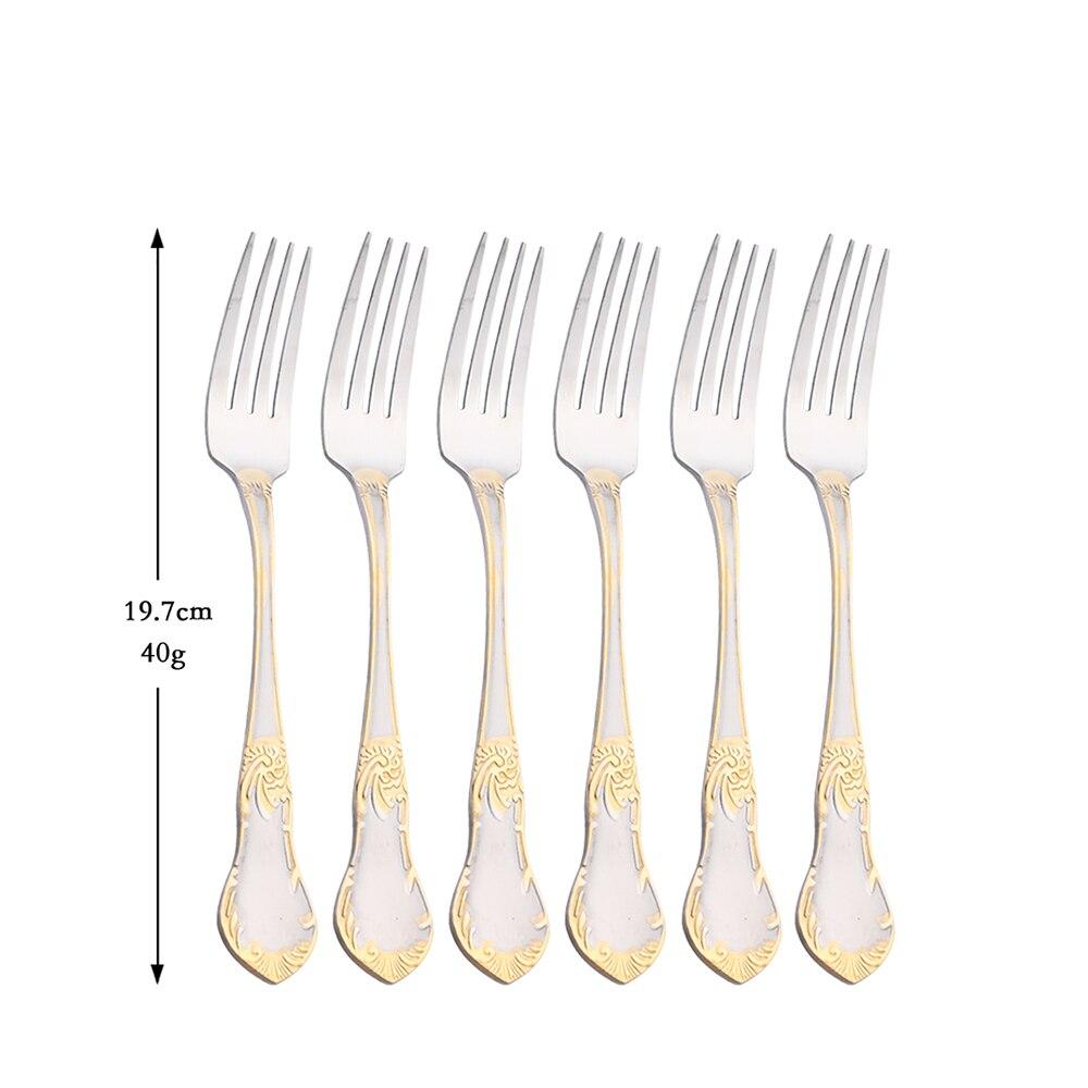 

6 шт. зеркально полированная нержавеющая сталь 18/10, набор столовых приборов, обеденный нож, вилка, ложка, чайная ложка, столовая посуда, столовое серебро, кухонная утварь 6Pcs Dinner Fork