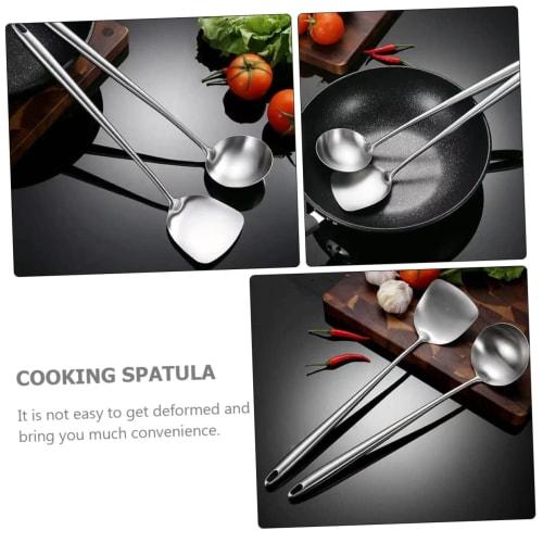 Yardenfun Stainless Steel Wok Spatula, Kitchen Cooking Shovel, Durable Kitchen Spatula with Sleek Design, Easy To Use, Hangable Storage, Dishwasher Sa