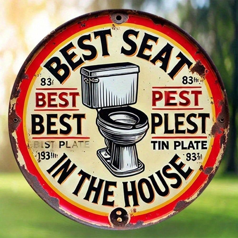 Vintage Metal Tin Sign 8x8 Inch Round Wall Art Home Bar Man Cave Garage Decor