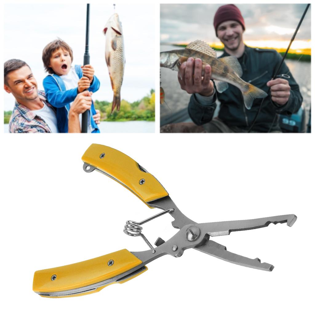 Fishing Pliers Multifunctional Stainless Steel Fishing Scissors with 2 Blades Braid Line Cutters Hook Remover
