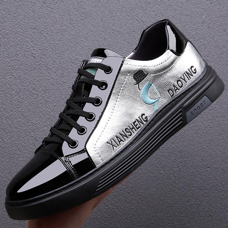 Fashion Comfortable Men Casual Shoes Brand Leather Mens Sneakers Black White Skateboard Shoes Newest Designer All-Match Men'S Shoes