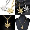 Stylish European And American Hip Hop Necklace With Alloy Maple Leaf Pendant For Men