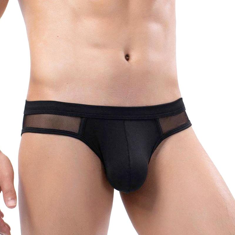 1Pc Low Waist Lingerie Acrylic Fiber Panties Men's Sexy U Pouch Underwear Briefs