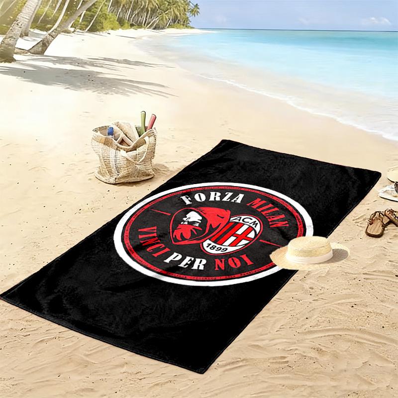 AC Mailand Print Strandtuch, Großes Weiches Schnelltrocknendes Handtuch für Strand Camping Schwimmen