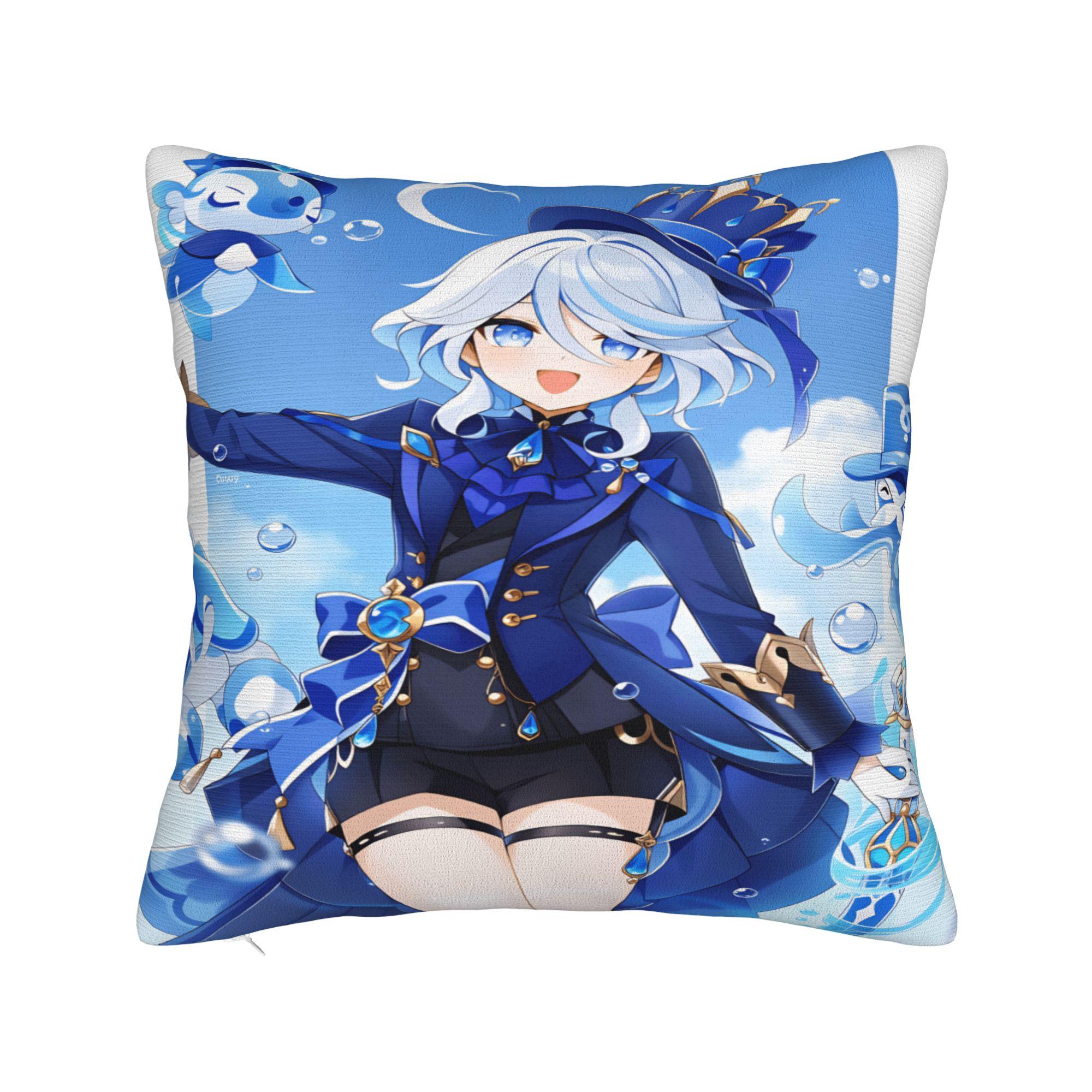 G-Genshin I-Impact Наволочка Милый Смешной Чехол для подушки Квадратные Наволочки Для Дивана Автомобиля Домашнего Декора 12x12Inch
