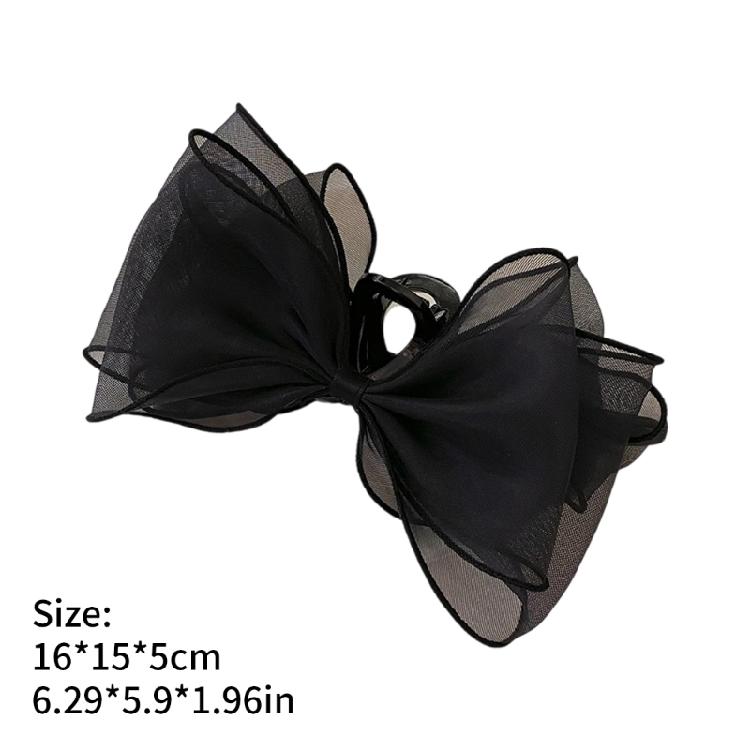 Fashion Hair Clip Bows Detailing Secure Spring Clamp Hair Decoration For Workouts Office Or Casual Outings