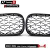 Black Chrome Star-Style Front Grille for BMW 3 Series E46 (2002-2004) 4-Door