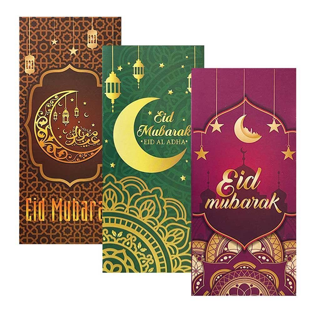 6PCS Multicolor Eid Mubarak Cash Envelopes Paper Lucky Greeting Card  Gift