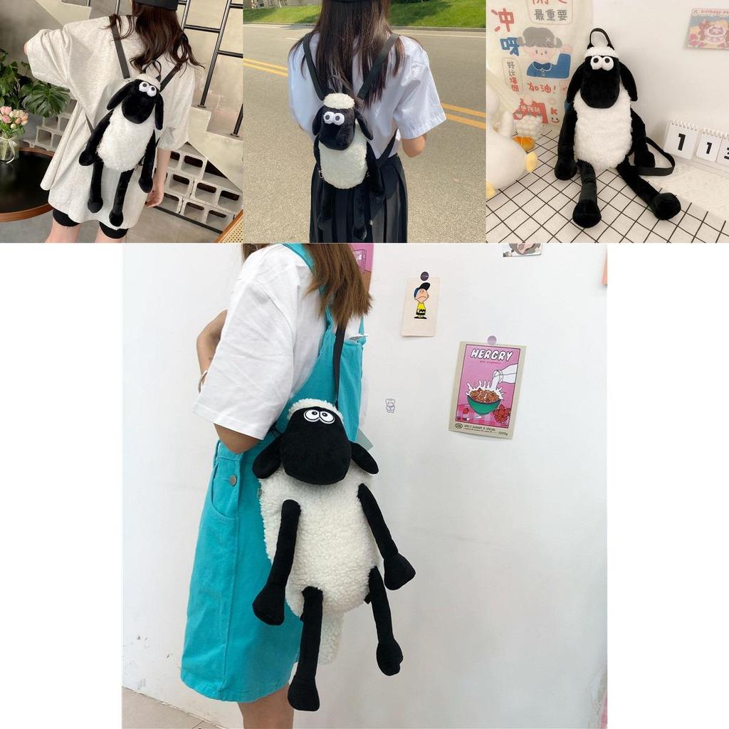 Cute Sheep Plush Backpack For Daily Use