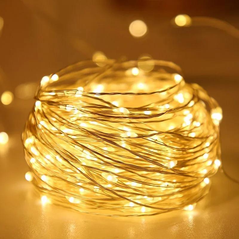 2M 5M 10M Battery Box LED Fairy String Lights Flexible Copper Wire for Christmas Wedding Anniversary Decor