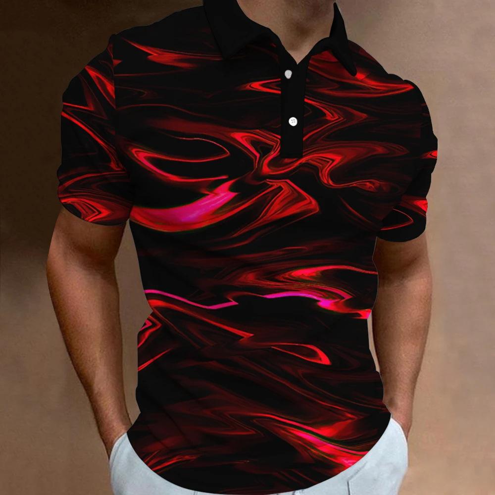 T-shirt summer short sleeved 3D printed gradient casual men's top T-shirt