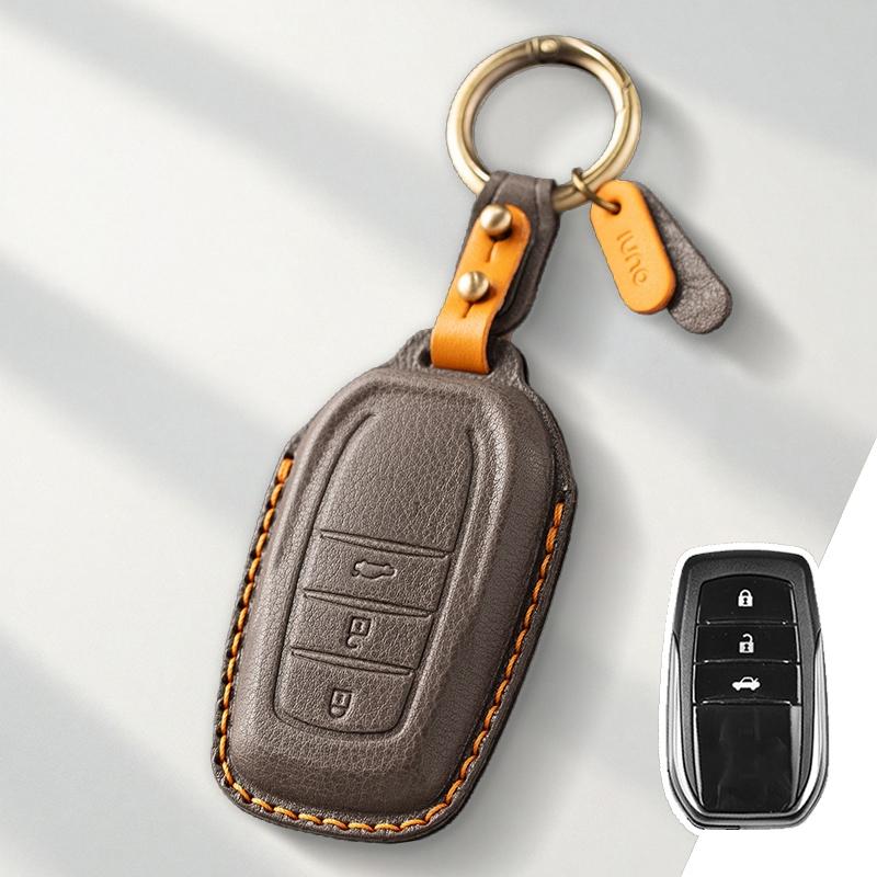 Genuine leather Protector For Toyota Key Cover Domineering Reiz Rav4 Cruiser Crown Key Case Cover Fob