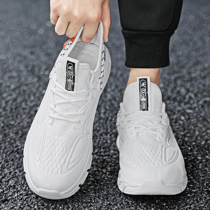 Men's shoes 2025 summer new fly-woven mesh sneakers driving men's versatile, lightweight and breathable running casual shoes