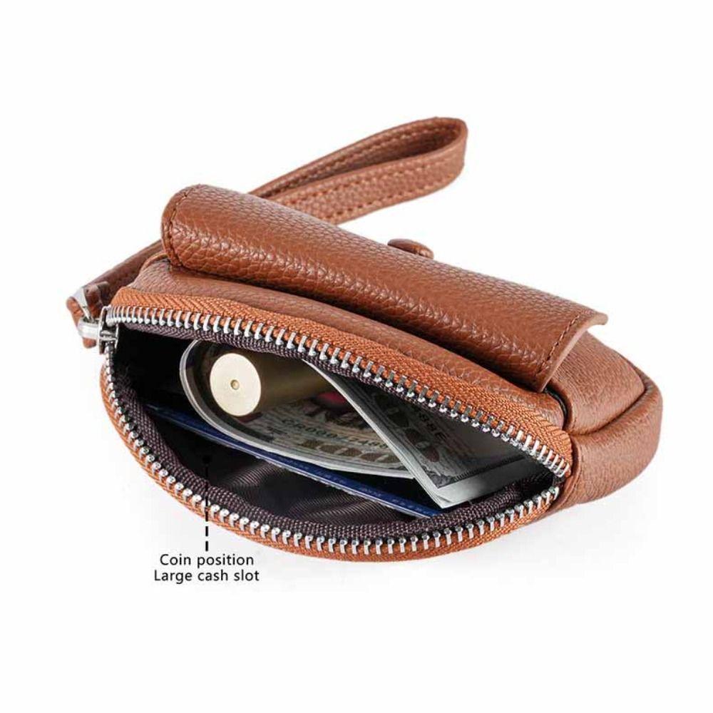 Solid Color Zipper Coin Purse Korean Style Small Item Bag Casual Handheld Wallet  Outdoor