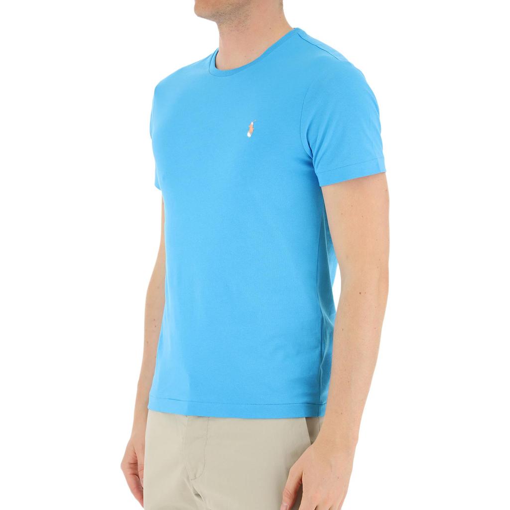 Polo Ralph Lauren Embroidered Logo Crew Neck Short Sleeve T-Shirt Men Tops Light-Blue 710671438-217