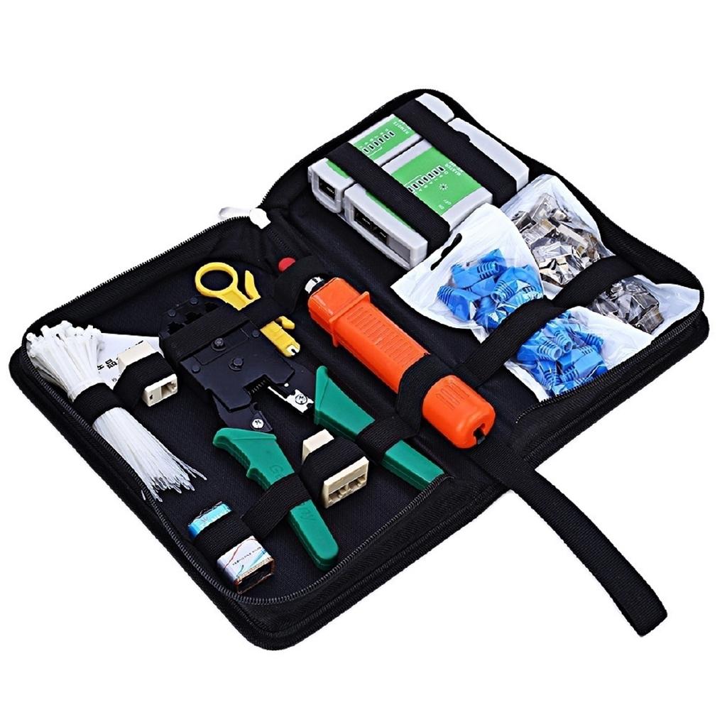 3 in 1 Network Ethernet LAN Kit Cat5e Cat6  RJ45 Cable Tester Crimping Tool Set