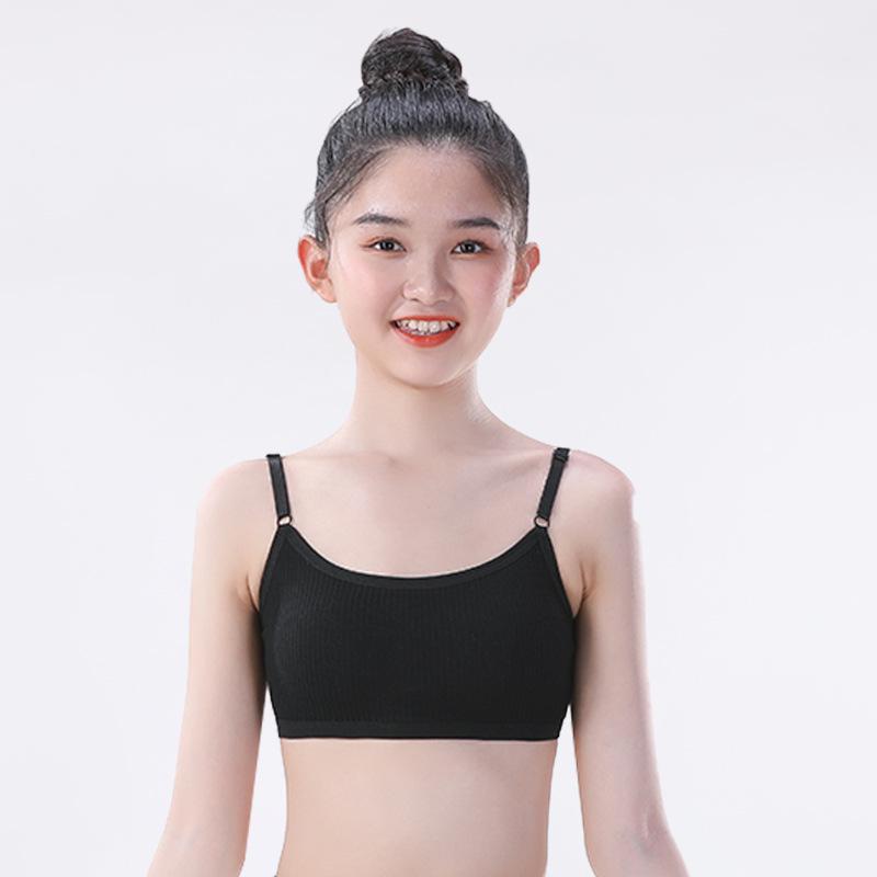 Girls' Adjustable Cotton Bandeau Bra for Middle & High School Students, Ages 12-18