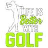 Men's Black T-Shirt with Golf Player Silhouette and Life Is Better with Golf Text for Casual Wear and Golf Enthusiasts