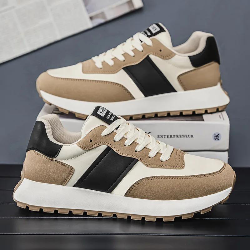 

Men s Casual Sports Shoes Are Comfortable Breathable Mesh Lace Up Anti Slip Thick Soled Sports Shoes Fashionable and Versatile 44 хаки