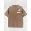High-Quality Double-Sided Men's T-Shirt Ideal for Outdoor Sports, Vintage Washed, Made of 100%, Perfect for Daily Wear with a Loose Fit And Soft