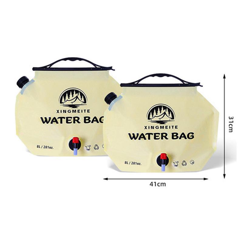 Food Grade 8L Collapsible Water Storage Bag with Tap Spout, Leakproof Portable Outdoor Camping Hiking Emergency Water Container