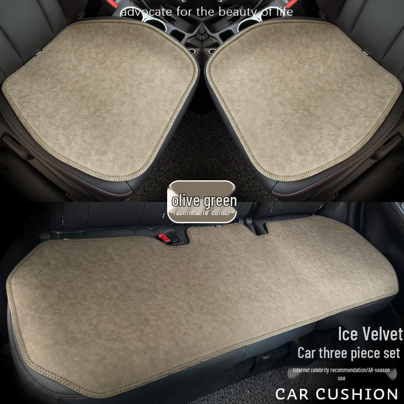 

Universal Plush Car Seat Cushion Set - Semi-Wrapped, Snow Cotton Velvet, 3-Piece Rear Row, Warm and Short.