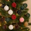 6CM Christmas Ball Ornaments Luxury Velvet Flocking Painted Balls Shatterproof Glitter Christmas Spheres Christmas Tree