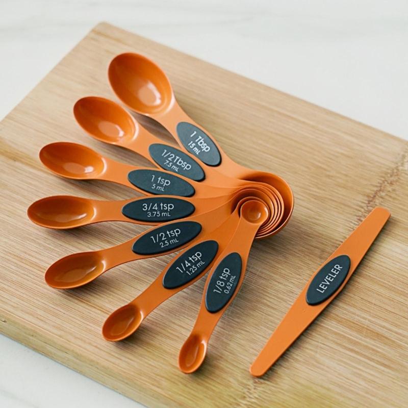 8Pcs Magnetic Suction Double Heads Baking Scale Measuring Spoon for Kitchen Measuring Dry Liquid Ingredients Rust Proof