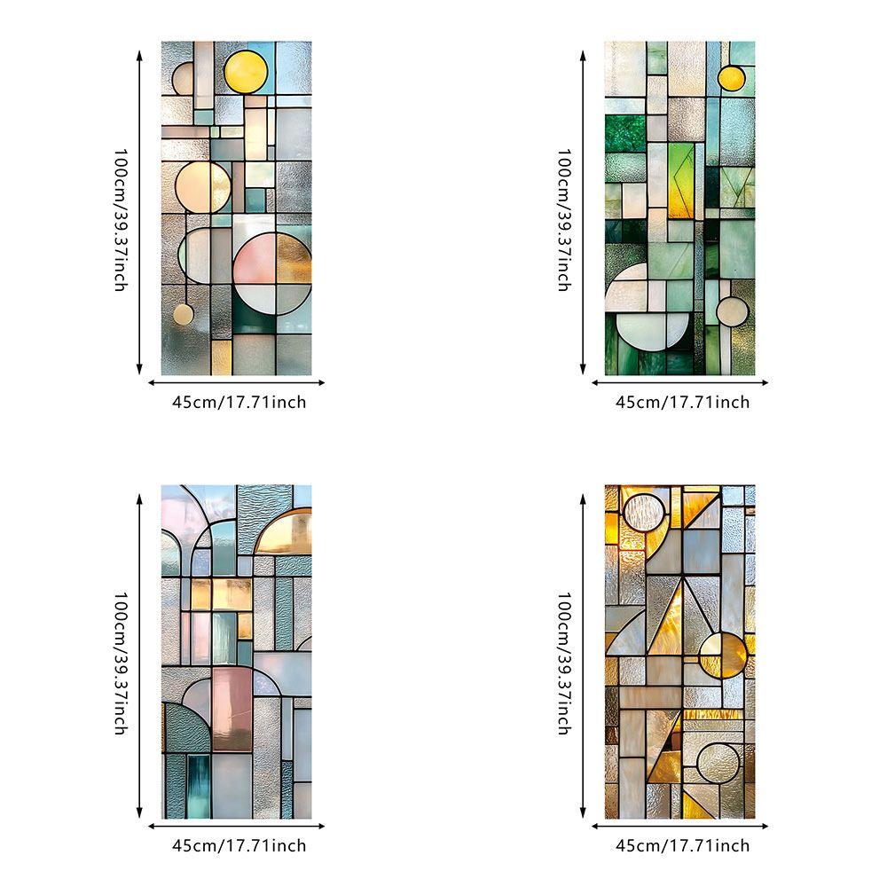 Static Cling Privacy Window Film Colorful Brick Decorative Window Stickers Home Decoration