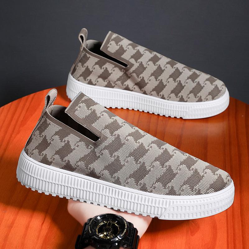 

Новые повседневные модные летающие плетеные туфли дышащие универсальные туфли на плоской подошве с одной педалью пара бордовых туфель ленивые туфли 36 хаки