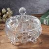 Crystal Glass with Lid Sugar Jar Candy Jar Transparent Color Colored Enamel Color Gold Edge Ashtray Modern Fruit Plate