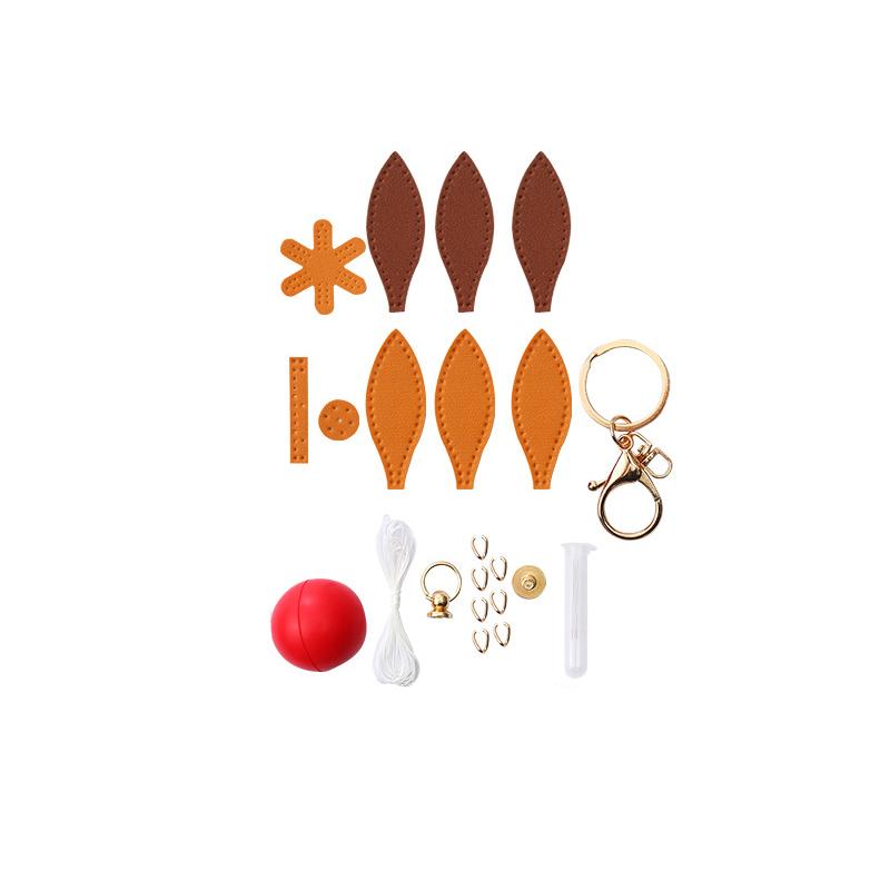WTEMPO Romantic Hot-air-balloon Shaped Car Pendant DIY Material Bag Handmade Leather Goods Keychain Pu Bag Pendant Gift