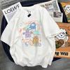 Kawaii Cute Kitten Puppy Graphic Blouse Best Friend Short Sleeves Women Couple T-shirt Y2k Girlfriends Clothing Streetwear Tops