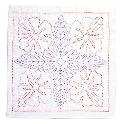 Embroidery Kit Flower Dishcloth Kit SASHIKO WORLD Hawaii Hibiscus Tulip "Hand-sewn KSW-001"