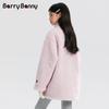 BARRY BANNY Girls' Pink Plush Faux Lamb Wool Warm Coat