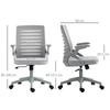 44-53.5cm Adjustable Height Work Chair, with Mesh Back - Grey