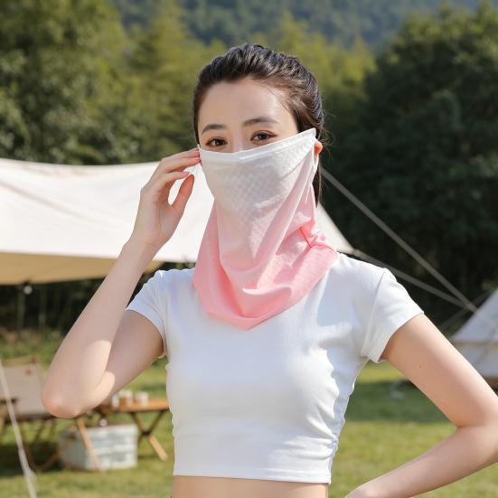 Summer Activities Face Guard Ice Silk Sunscreen Cover for Face Neck And Clavicle