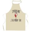 Kitchen Apron - Muay Thai I Can't - Durable Cotton - DTG Printing France - Adjustable Ties