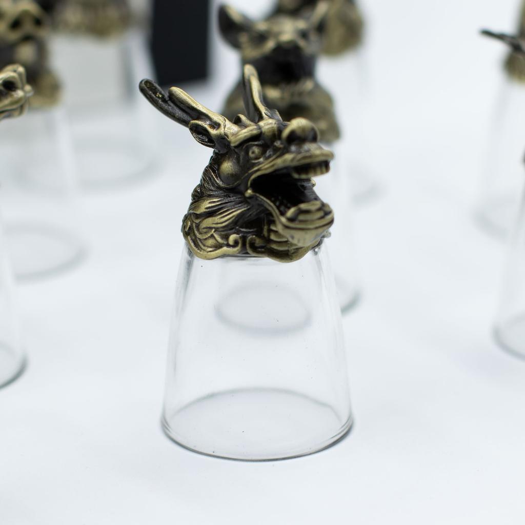 Chinese Zodiac Animal Shot Glasses, 25ml, 12-Piece Set