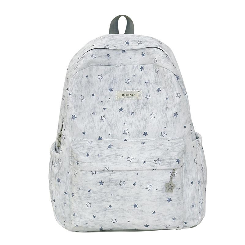 Schoolbag New Backpack Simple Embroidery Messenger Bag Large Capacity Student Schoolbag Lightweight Multi-layer College Student Computer Bag