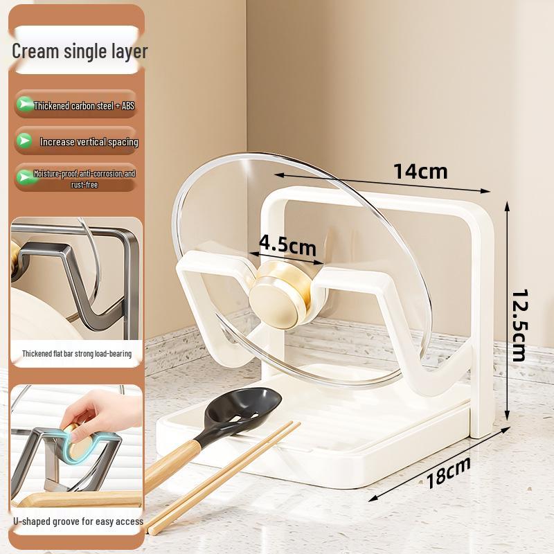 Multi-Layer Vertical Pot & Pan Lid Rack with Cutting Board Holder