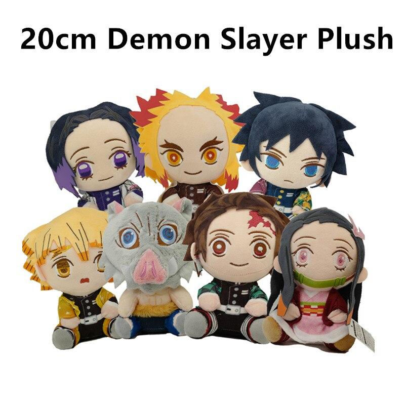 20cm Heiße Japan Demon Slayer Plüschpuppen Lieblich Anime Kimetsu No Yaiba Kamado Tanjirou Nezuko Zenitsu Kyoujurou Spielzeug Kindergeschenke