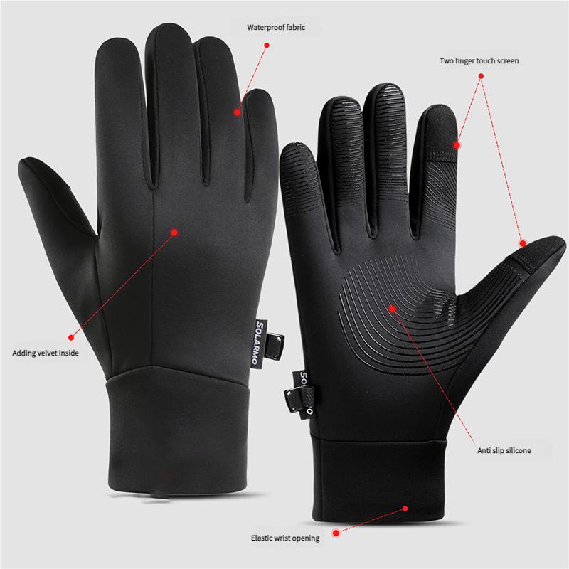 Winter Riding Gloves with Touchscreen & Non-Slip Grip, Thermal Windproof Gloves for Cycling and Outdoor Sports - Men Women Cold Protection