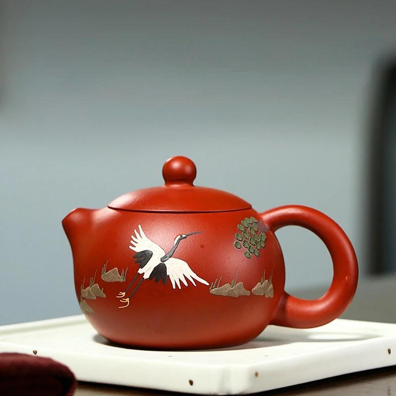 Yixing Handmade Zisha Teapot Pot Kung-fu Teaware Purple Clay Drinkware for Dahongpao Crane Teapot