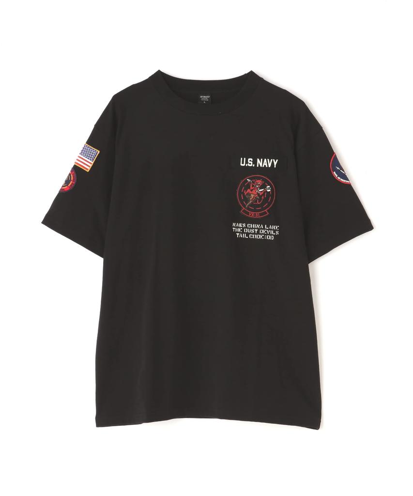 Avirex Short Sleeve Squad Patch Dust Size T-Shirt Devils, Men's, 2XL, 010, Black, 783-3134046